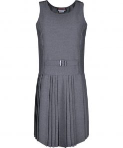 False belt pinafore grey