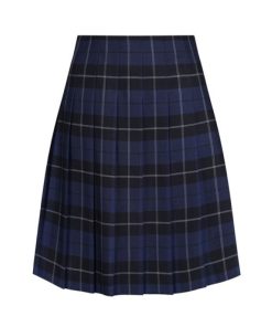 Blue tartan stitch down skirt, Pleated, Plymstock Secondary School, Torpoint Community College