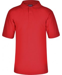 Plain polo shirt red, Short Sleeved, Widey Court Primary School